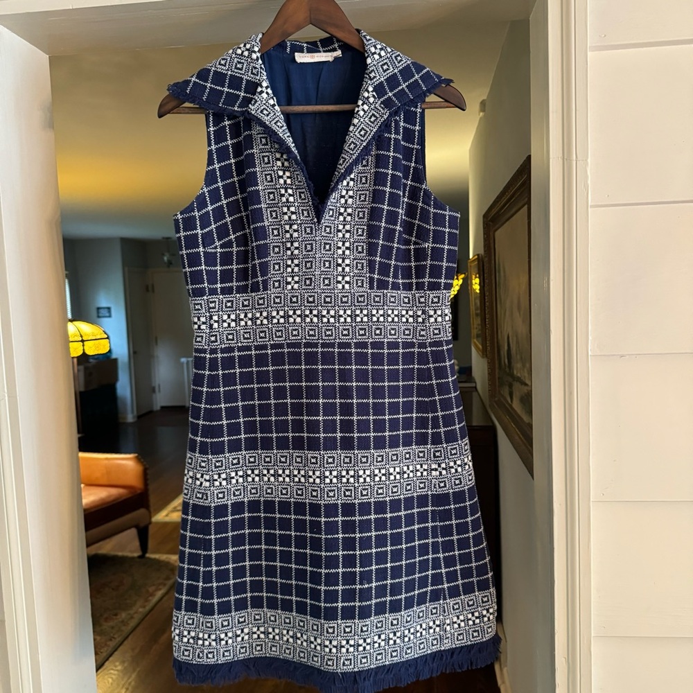 Tory Burch Tweed Fringe Country Western Dress 6